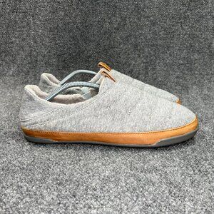 OluKai Mahana Slippers Men's 11 Grey Convertible Quilted Slip On Comfort Shoes